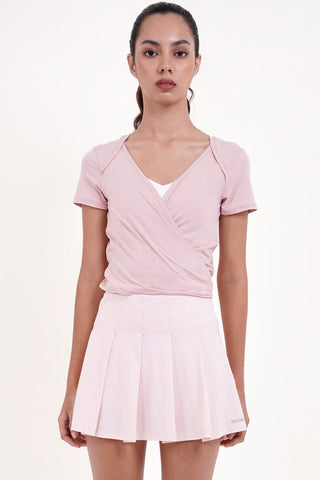 Aira Wrap Top in Ballet Pink