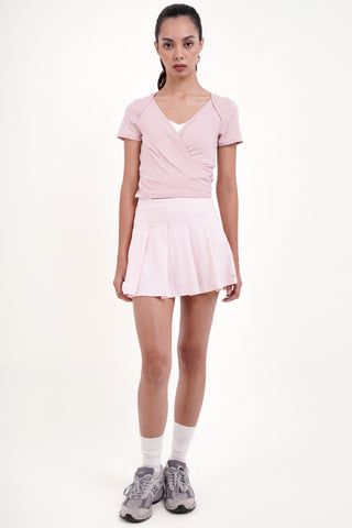Aira Wrap Top in Ballet Pink