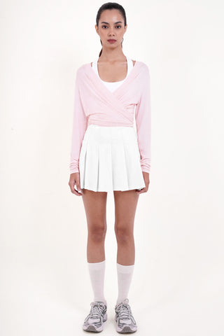 Pitch Pleated Skirt in White