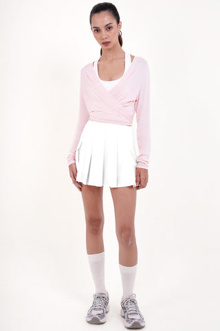 Pitch Pleated Skirt in White