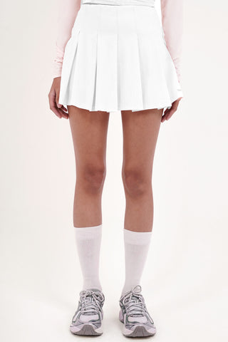Pitch Pleated Skirt in White