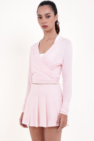 Pitch Pleated Skirt in Blush