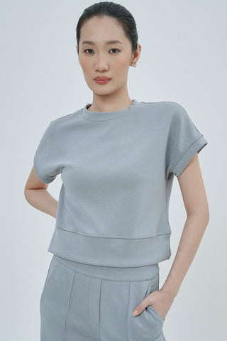 All-Season Top in Steel Blue