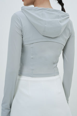 Lightweight Cropped Jacket in Fog Grey