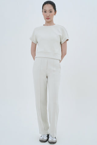 Suave Straight Leg Sweatpants in Ivory (M LEFT)