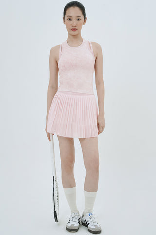 Marbled Pleated Skirt in Rosé