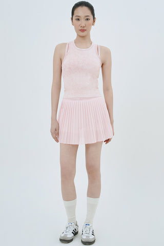 Marbled Pleated Skirt in Rosé