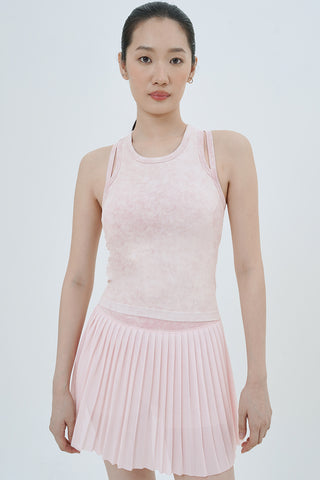 Marbled Pleated Skirt in Rosé