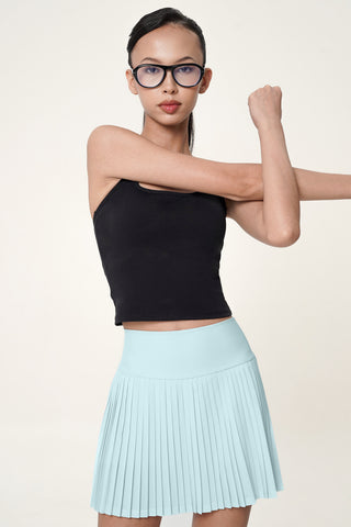 Lavish Pleated Tennis Skirt in Ice Blue