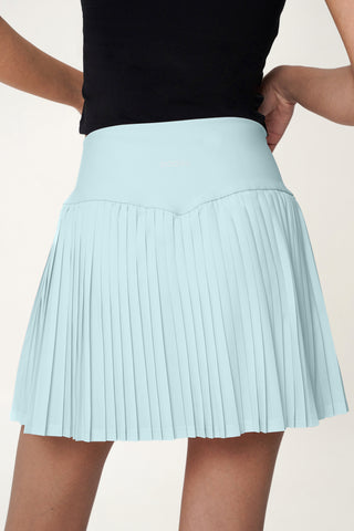 Lavish Pleated Tennis Skirt in Ice Blue