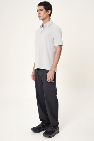 Tee Polo Top in Cloudy Grey