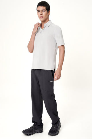 Tee Polo Top in Cloudy Grey