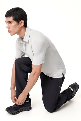 Tee Polo Top in Cloudy Grey