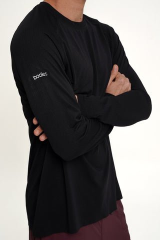 Overcome Long Sleeve Top in Black