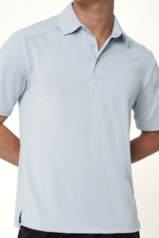 Tee Polo Top in Ice Blue