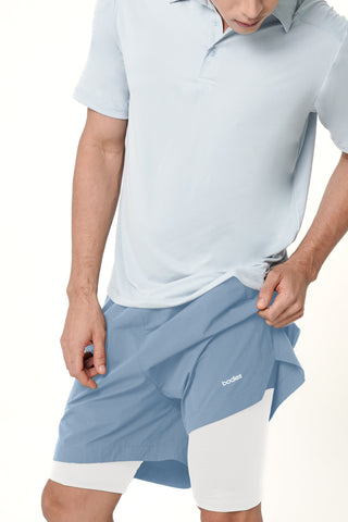 Roo Compression Shorts in Sky Blue