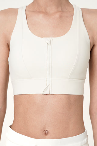 Peak Zip-Bra in Ivory