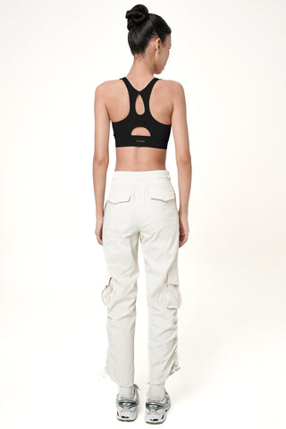 Peak Zip-Bra in Black