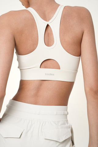 Peak Zip-Bra in Ivory