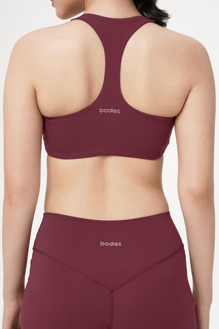 Power Form Bra Top in Burgundy Wine