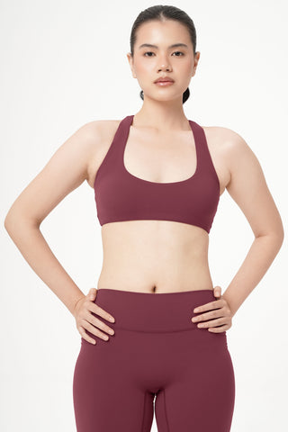 Power Form Bra Top in Burgundy Wine