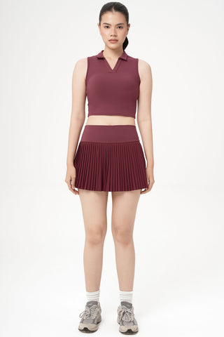 Serene Pleated Skirt in Wine