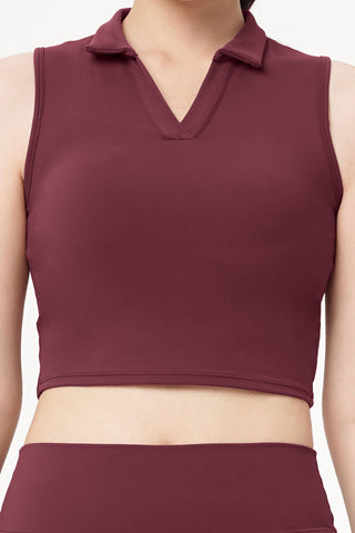Pristine Polo Top in Wine