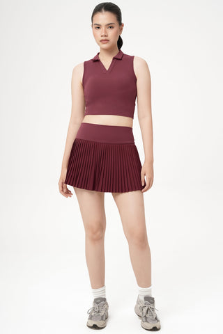 Serene Pleated Skirt in Wine