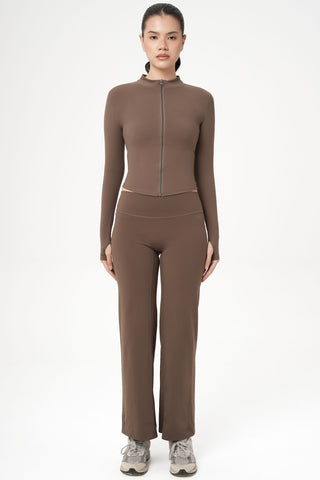 Smooth Straight Pants in Choco
