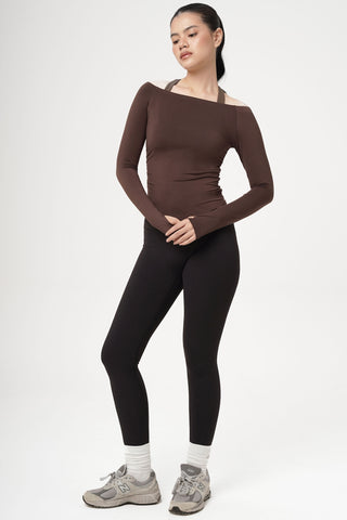 Finesse Off Shoulder Top in Espresso