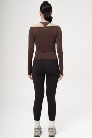 Finesse Off Shoulder Top in Espresso