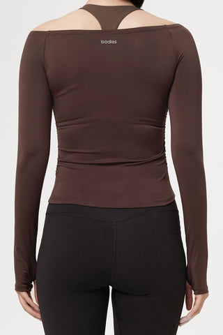 Finesse Off Shoulder Top in Espresso