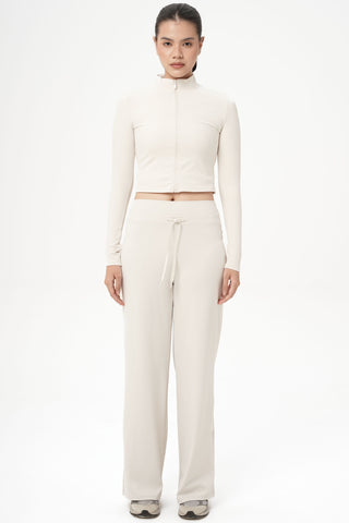 Outline Ribbed Jacket in Eggshell