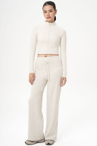 Outline Ribbed Jacket in Eggshell