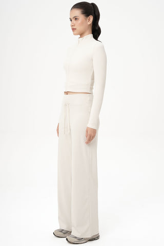 Outline Ribbed Jacket in Eggshell