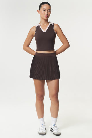 Deuce Contrast Polo Top in Espresso