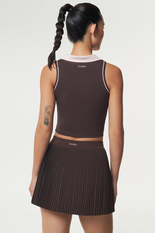 Deuce Contrast Polo Top in Espresso