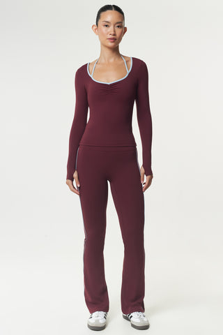 Allegro Longsleeve Bra Top in Maroon