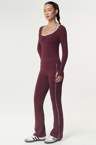 Allegro Longsleeve Bra Top in Maroon