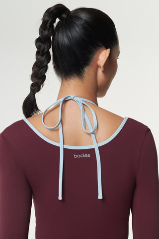 Allegro Longsleeve Bra Top in Maroon