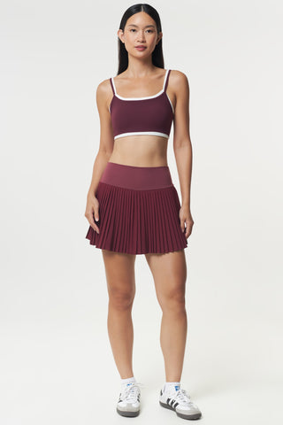 Serene Pleated Skirt in Wine