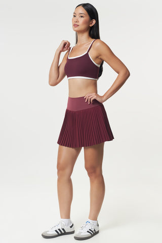 Serene Pleated Skirt in Wine