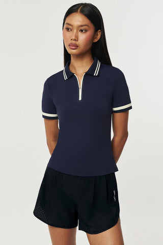 Front Court Polo Top in Navy