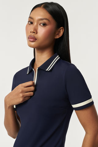 Front Court Polo Top in Navy