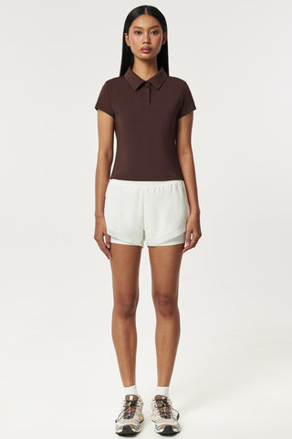 Prime Polo Top in Espresso