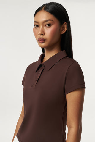 Prime Polo Top in Espresso