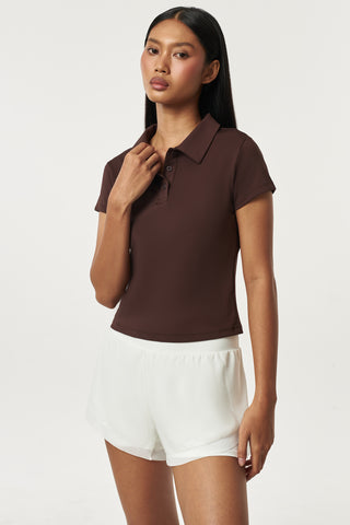 Prime Polo Top in Espresso