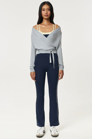Sierra Wrap Top in Light Grey