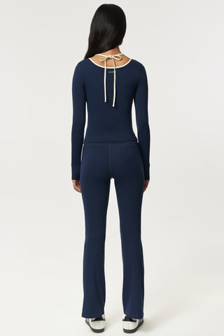 Allegro Longsleeve Bra Top in Navy