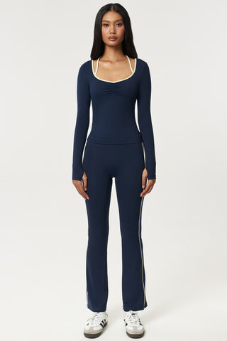 Allegro Longsleeve Bra Top in Navy